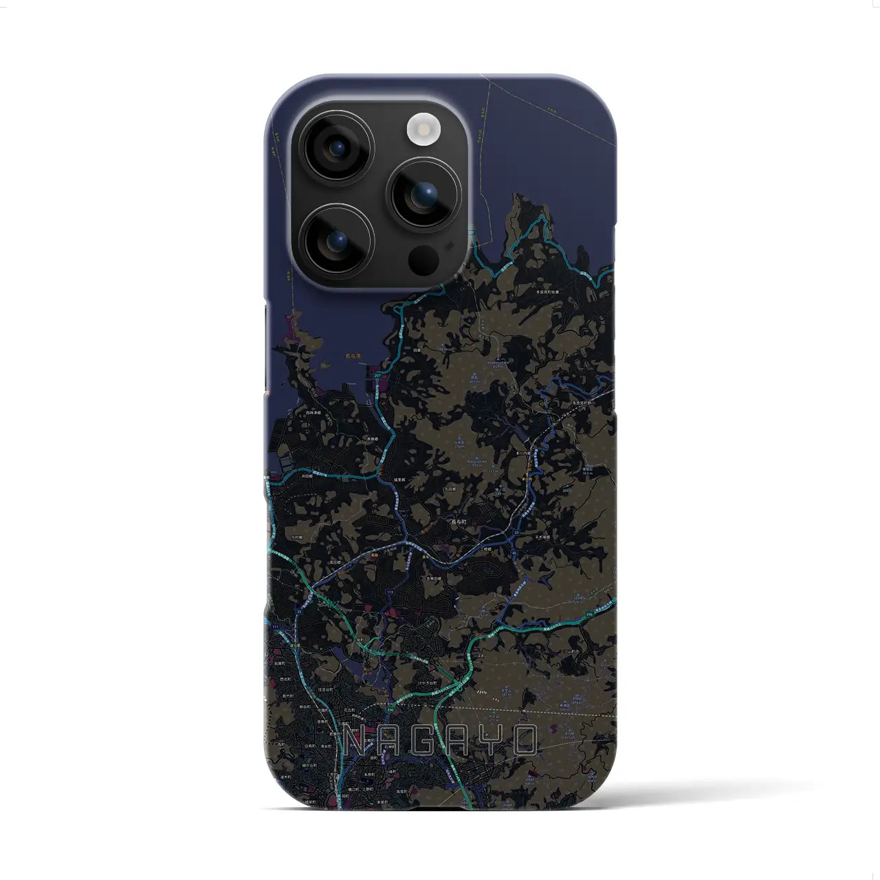【長与(長崎県)】地図柄iPhoneケース(バックカバータイプ)
