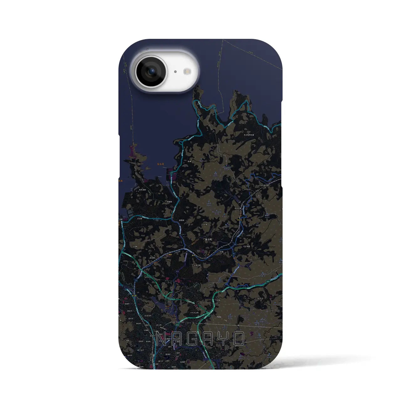【長与(長崎県)】地図柄iPhoneケース(バックカバータイプ)