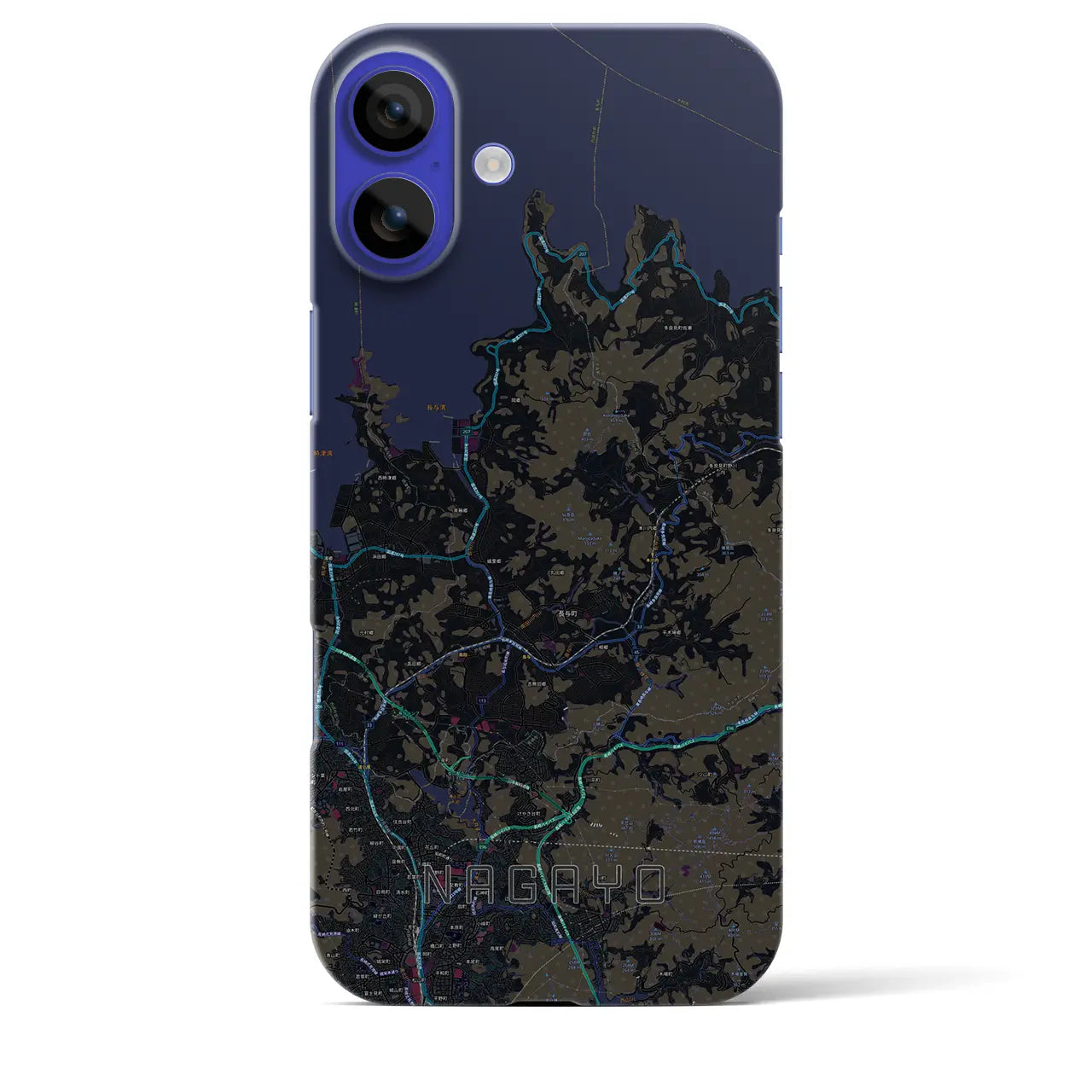 【長与(長崎県)】地図柄iPhoneケース(バックカバータイプ)