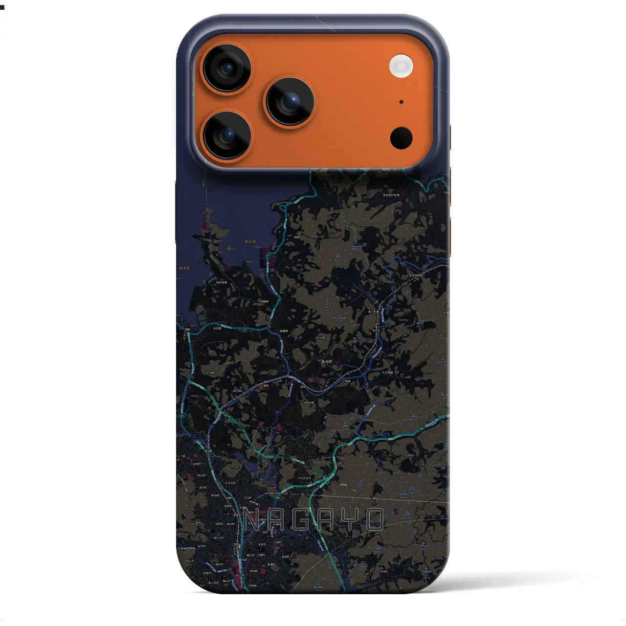【長与(長崎県)】地図柄iPhoneケース(バックカバータイプ)