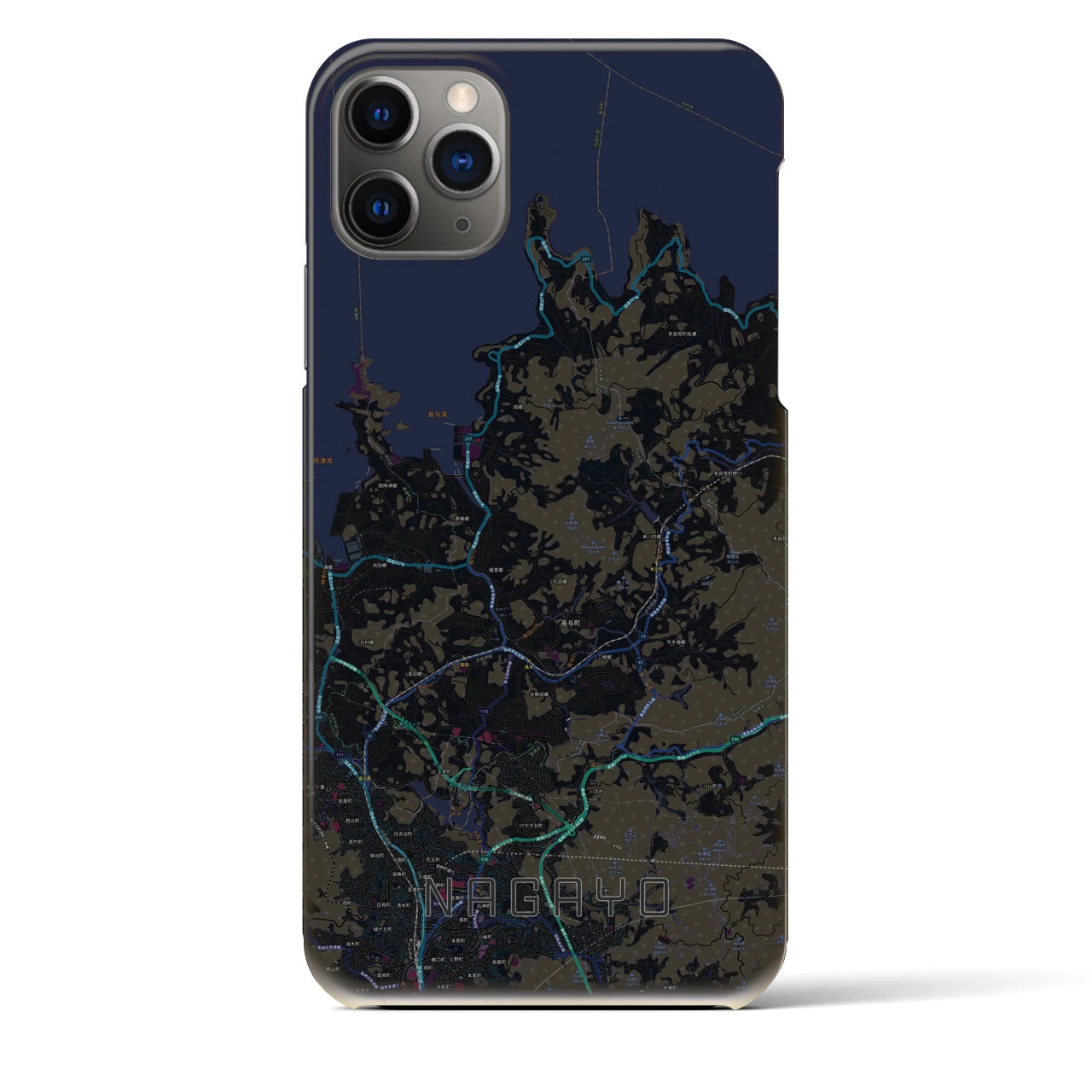 【長与(長崎県)】地図柄iPhoneケース(バックカバータイプ)
