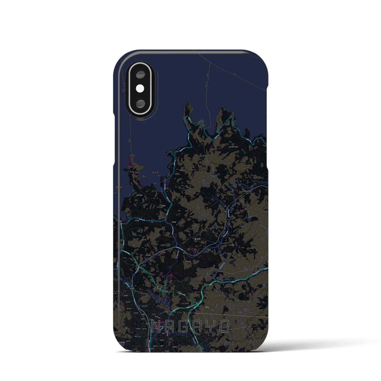 【長与(長崎県)】地図柄iPhoneケース(バックカバータイプ)