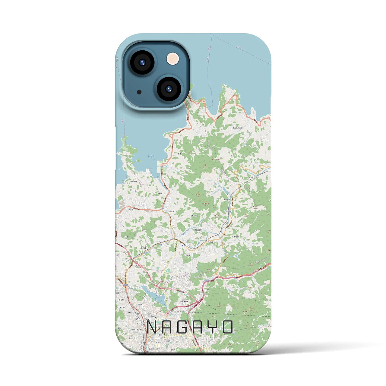 【長与(長崎県)】地図柄iPhoneケース(バックカバータイプ)