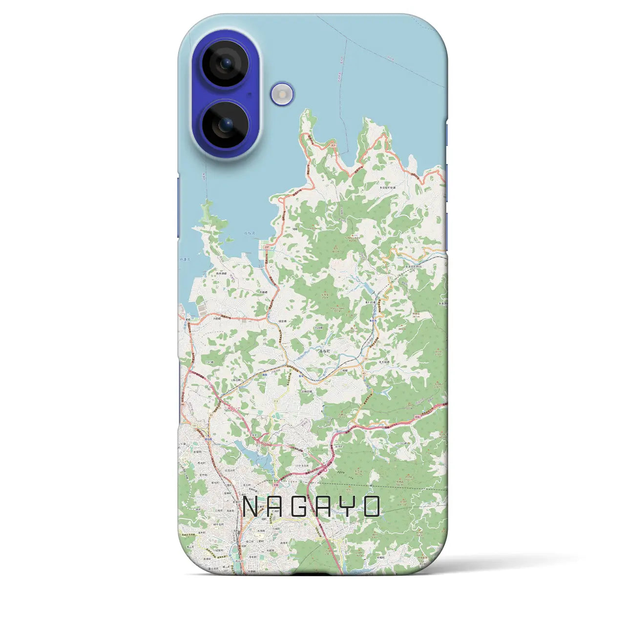 【長与(長崎県)】地図柄iPhoneケース(バックカバータイプ)