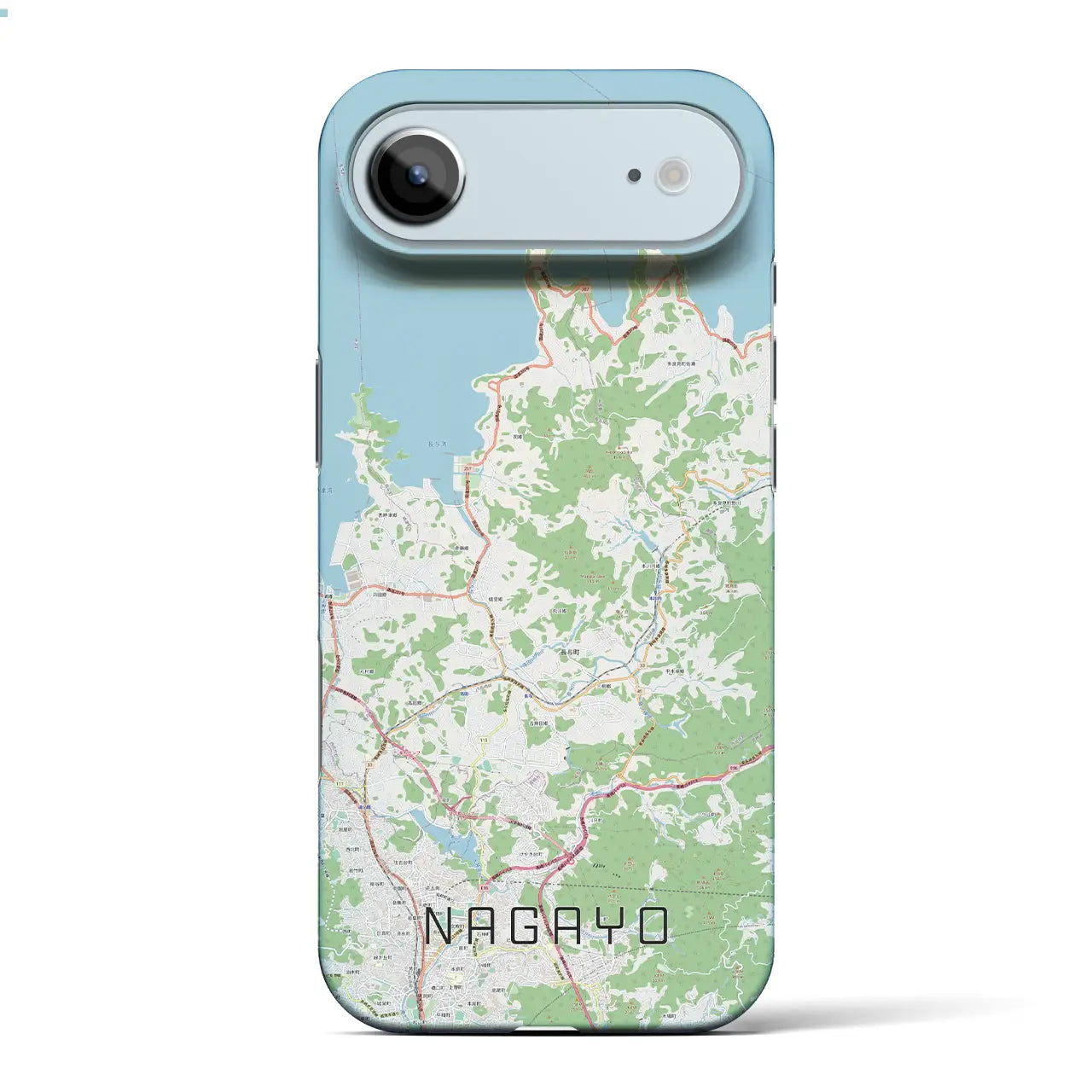 【長与(長崎県)】地図柄iPhoneケース(バックカバータイプ)ブラック・iPhone 17 Pro Max 用