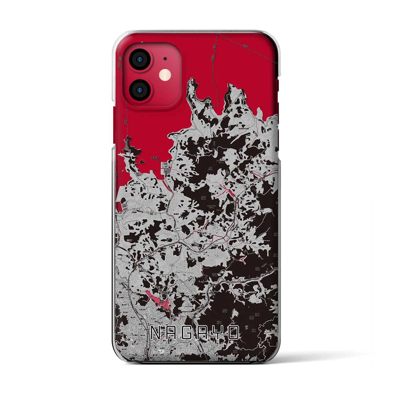 【長与(長崎県)】地図柄iPhoneケース(クリアタイプ)