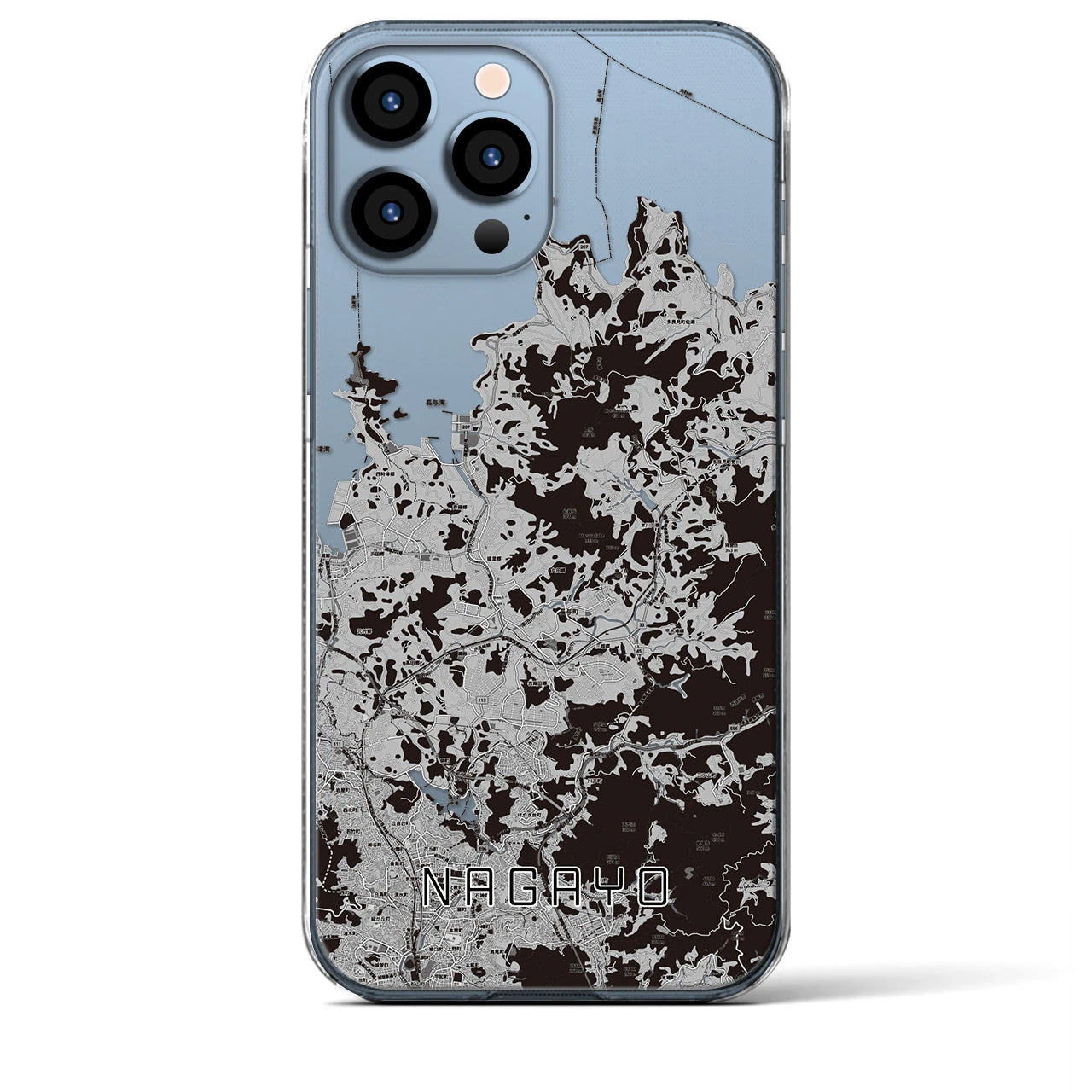 【長与(長崎県)】地図柄iPhoneケース(クリアタイプ)