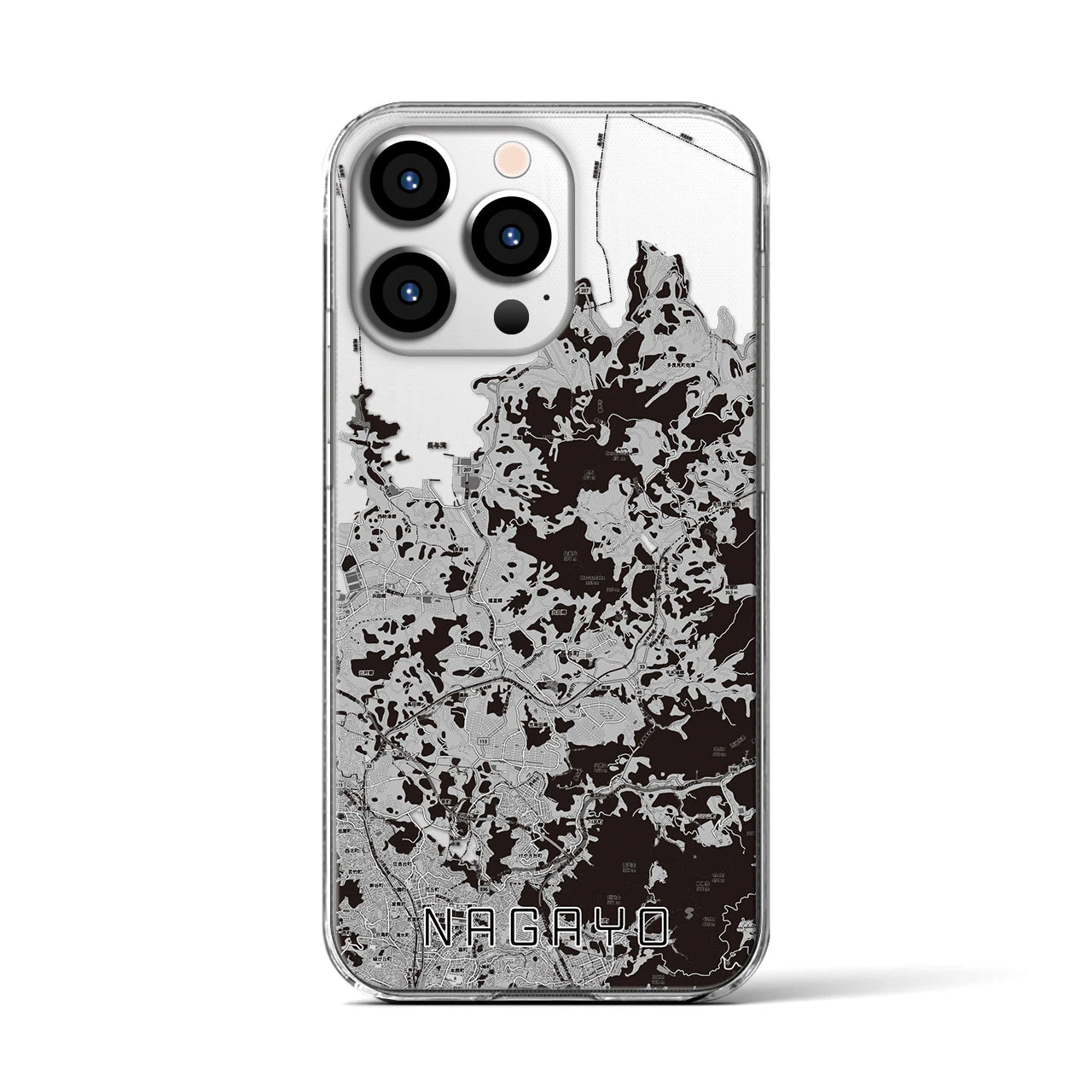 【長与(長崎県)】地図柄iPhoneケース(クリアタイプ)