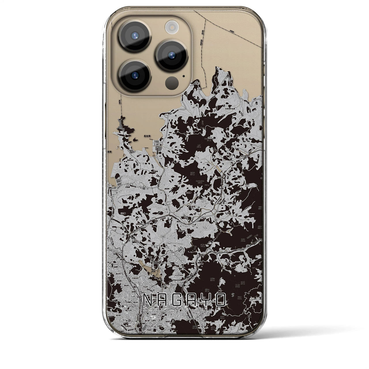 【長与(長崎県)】地図柄iPhoneケース(クリアタイプ)