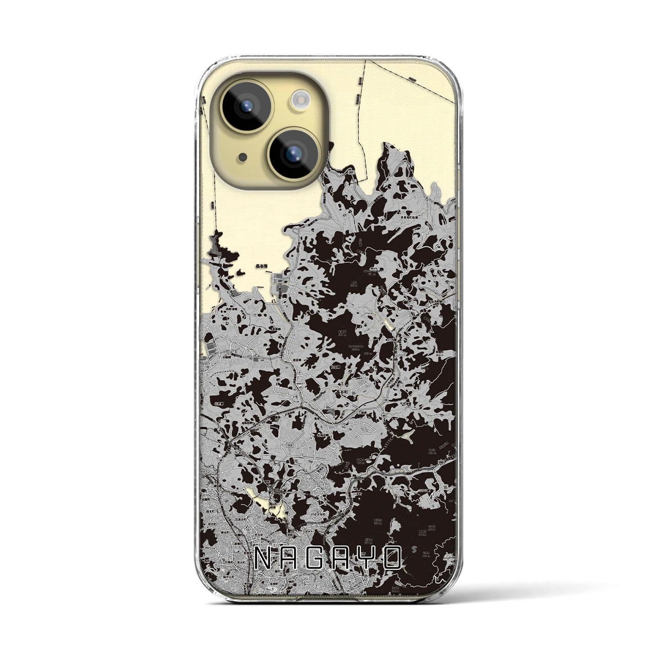 【長与(長崎県)】地図柄iPhoneケース(クリアタイプ)