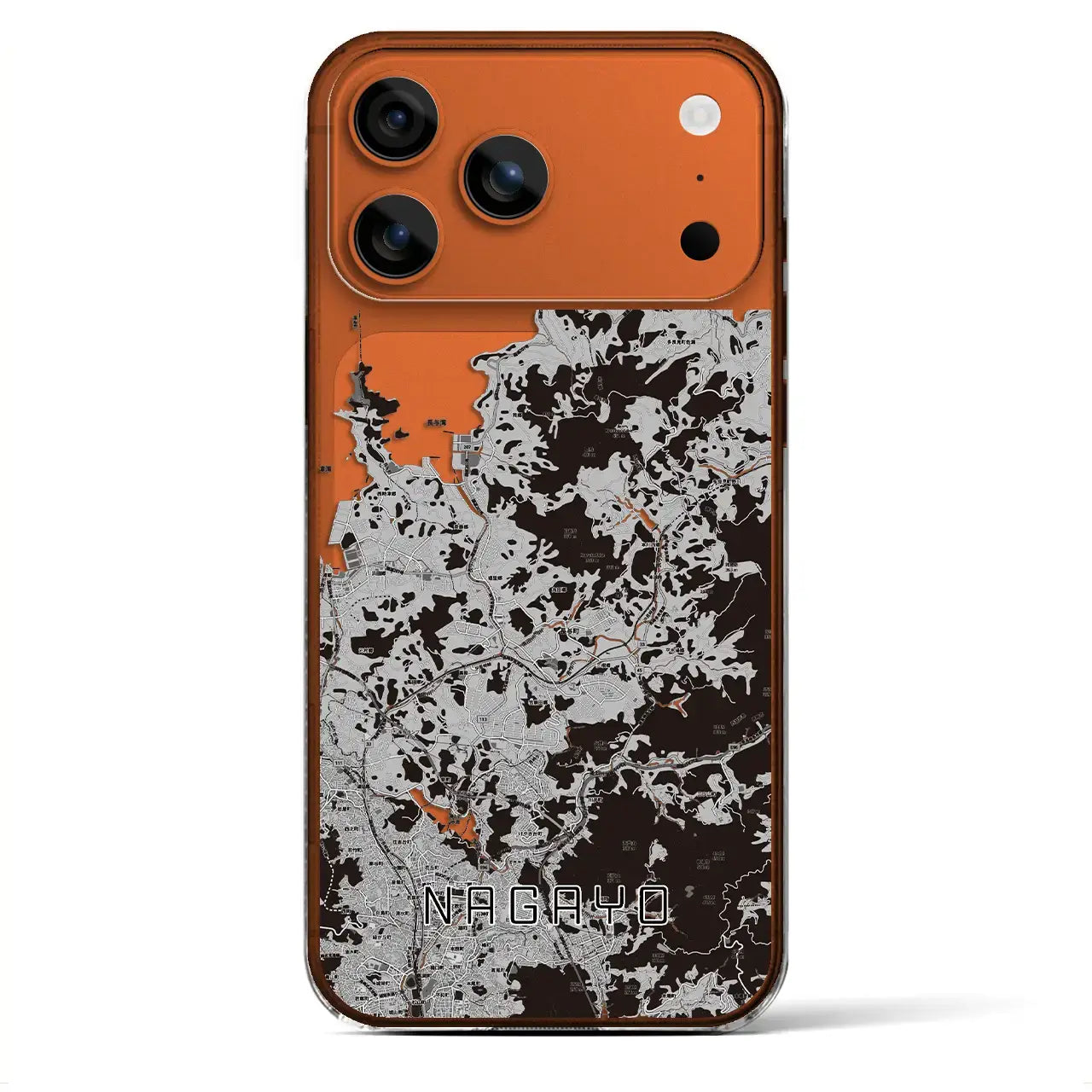 【長与(長崎県)】地図柄iPhoneケース(クリアタイプ)モノトーン・iPhone 17 Pro Max 用