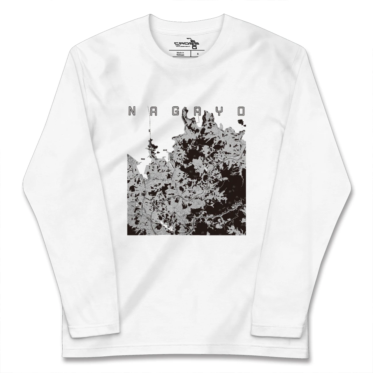 【長与(長崎県)】地図柄ロングスリーブTシャツ