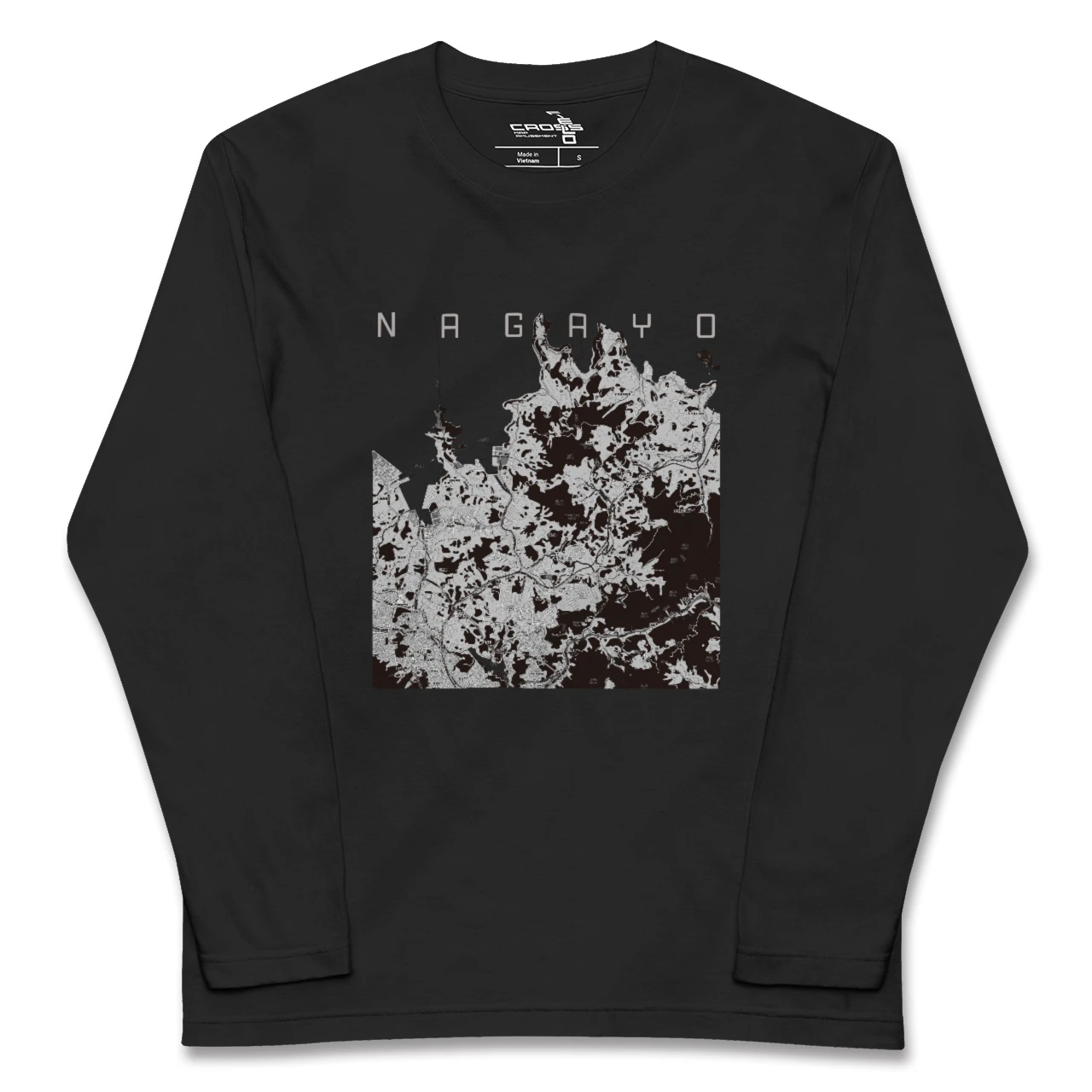 【長与(長崎県)】地図柄ロングスリーブTシャツ