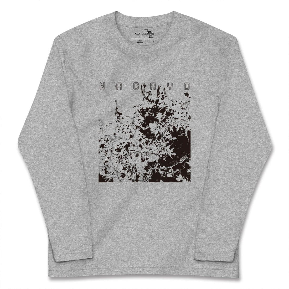 【長与(長崎県)】地図柄ロングスリーブTシャツ