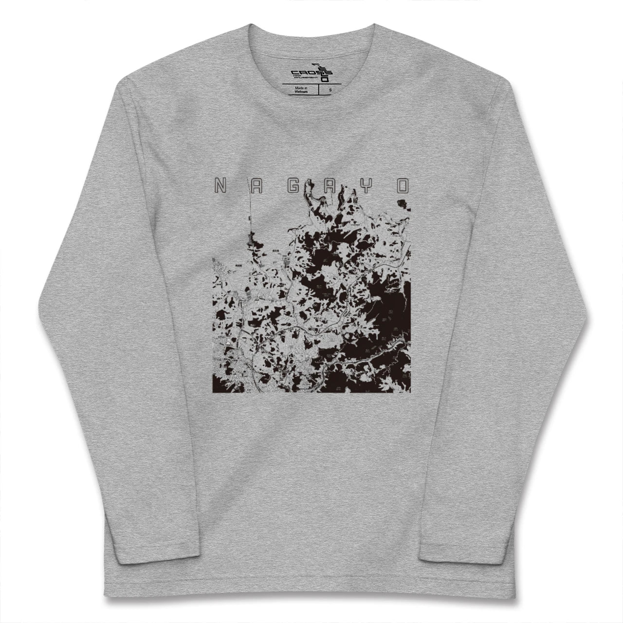 【長与(長崎県)】地図柄ロングスリーブTシャツ
