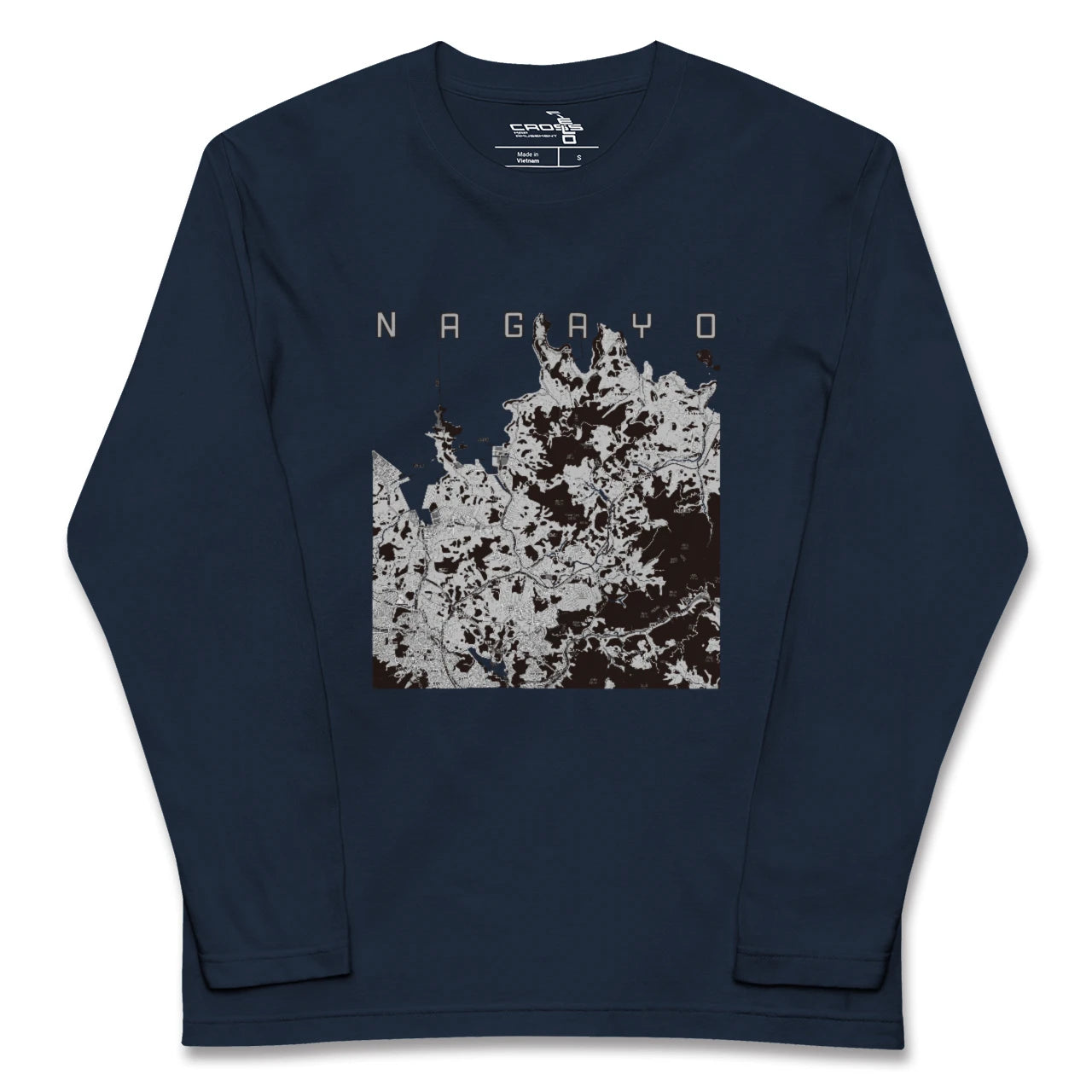 【長与(長崎県)】地図柄ロングスリーブTシャツ