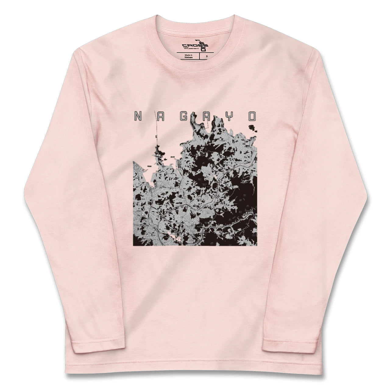 【長与(長崎県)】地図柄ロングスリーブTシャツ