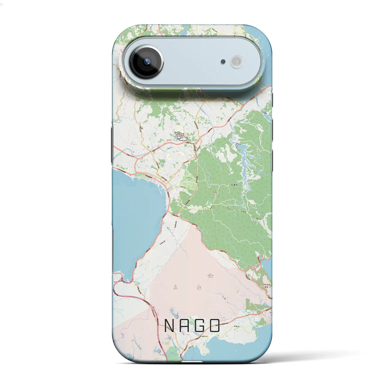 【名護(沖縄県)】地図柄iPhoneケース(バックカバータイプ)ブラック・iPhone 17 Pro Max 用