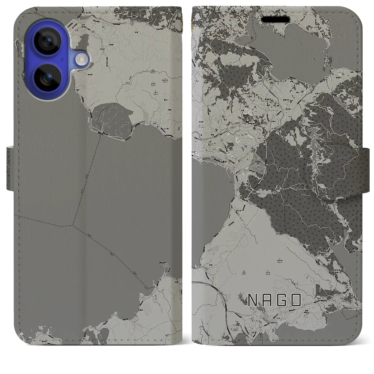 【名護(沖縄県)】地図柄iPhoneケース(手帳タイプ)