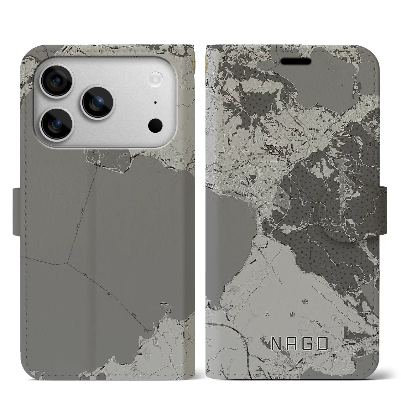 【名護(沖縄県)】地図柄iPhoneケース(手帳タイプ)