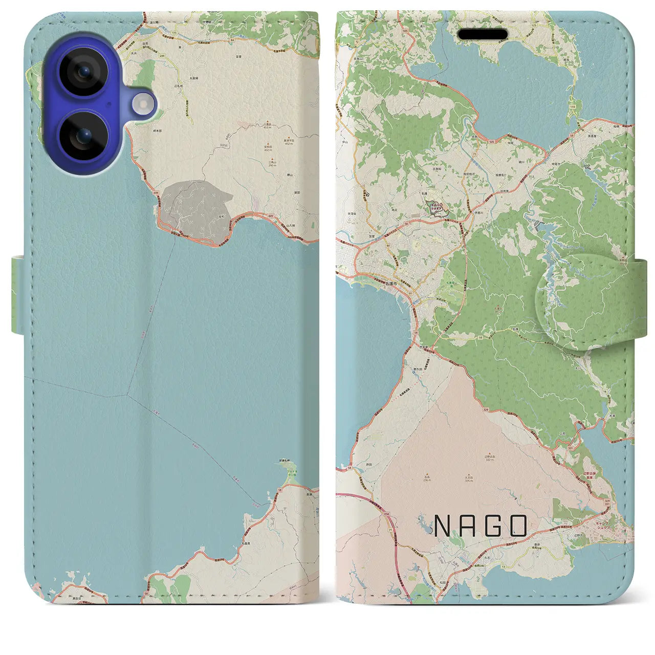 【名護(沖縄県)】地図柄iPhoneケース(手帳タイプ)