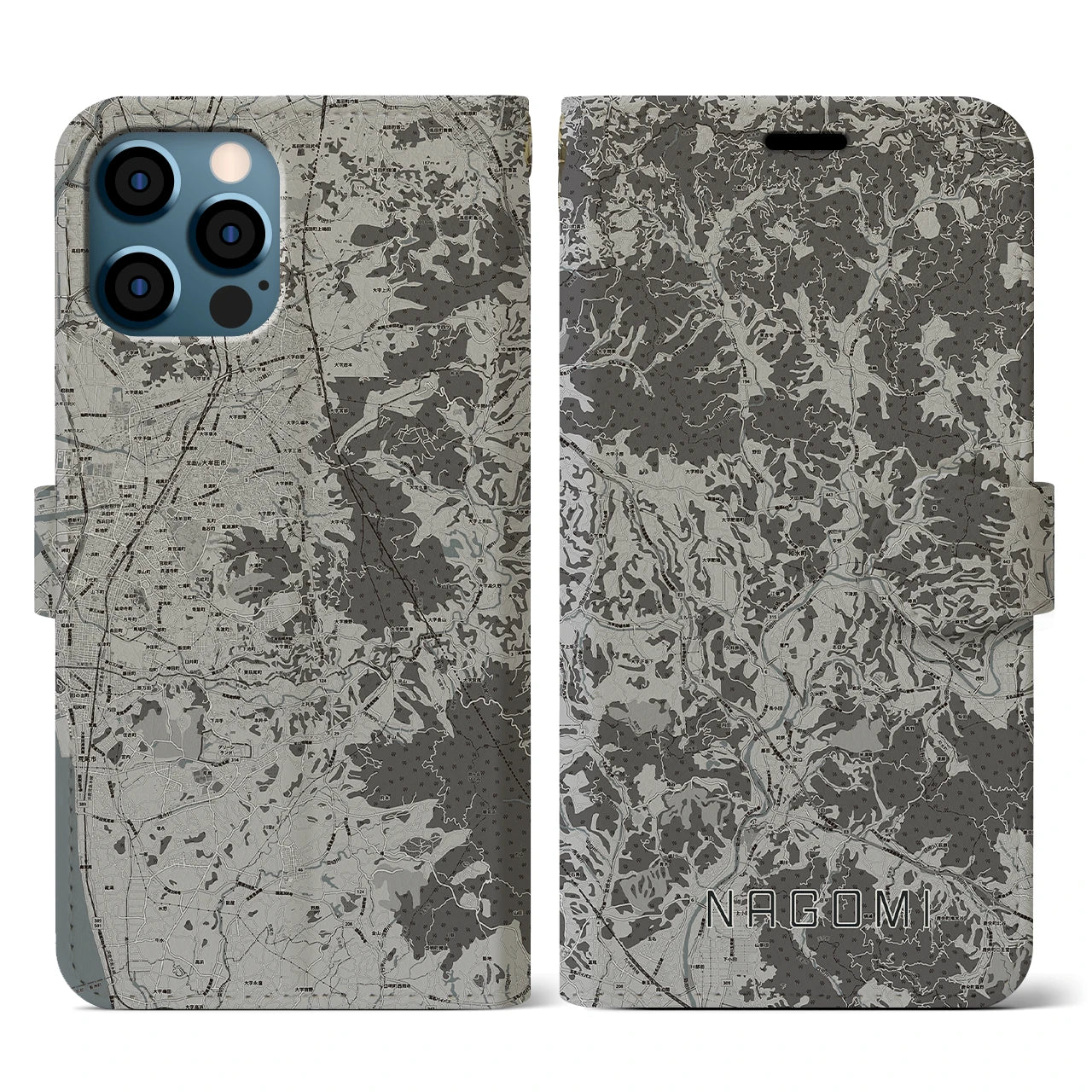 【和水(熊本県)】地図柄iPhoneケース(手帳タイプ)