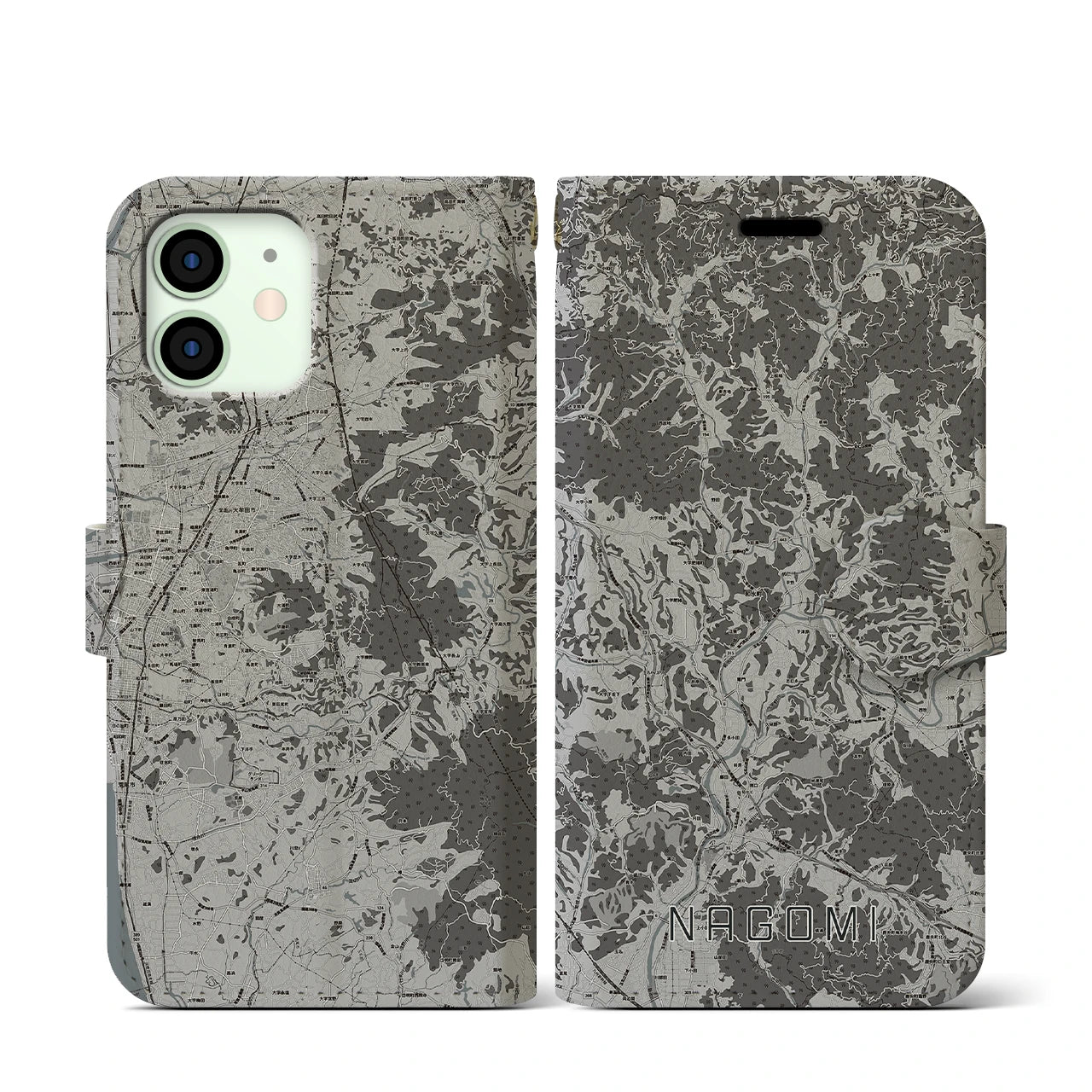 【和水(熊本県)】地図柄iPhoneケース(手帳タイプ)