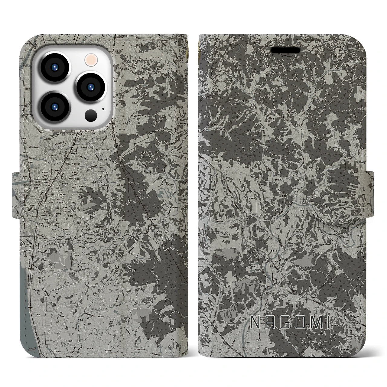 【和水(熊本県)】地図柄iPhoneケース(手帳タイプ)