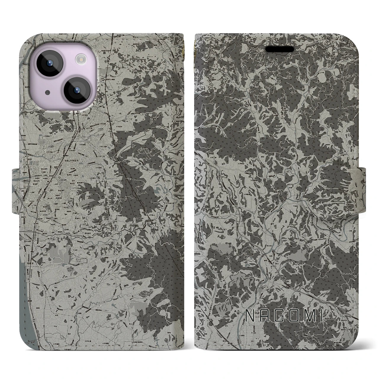 【和水(熊本県)】地図柄iPhoneケース(手帳タイプ)