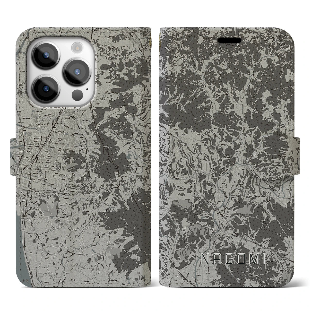 【和水(熊本県)】地図柄iPhoneケース(手帳タイプ)