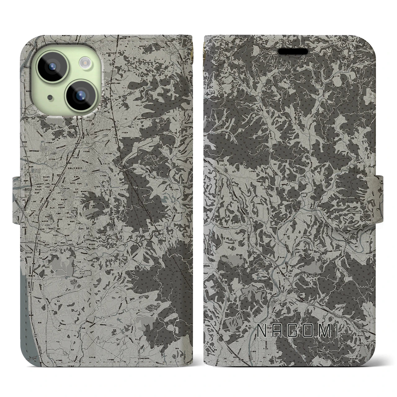 【和水(熊本県)】地図柄iPhoneケース(手帳タイプ)