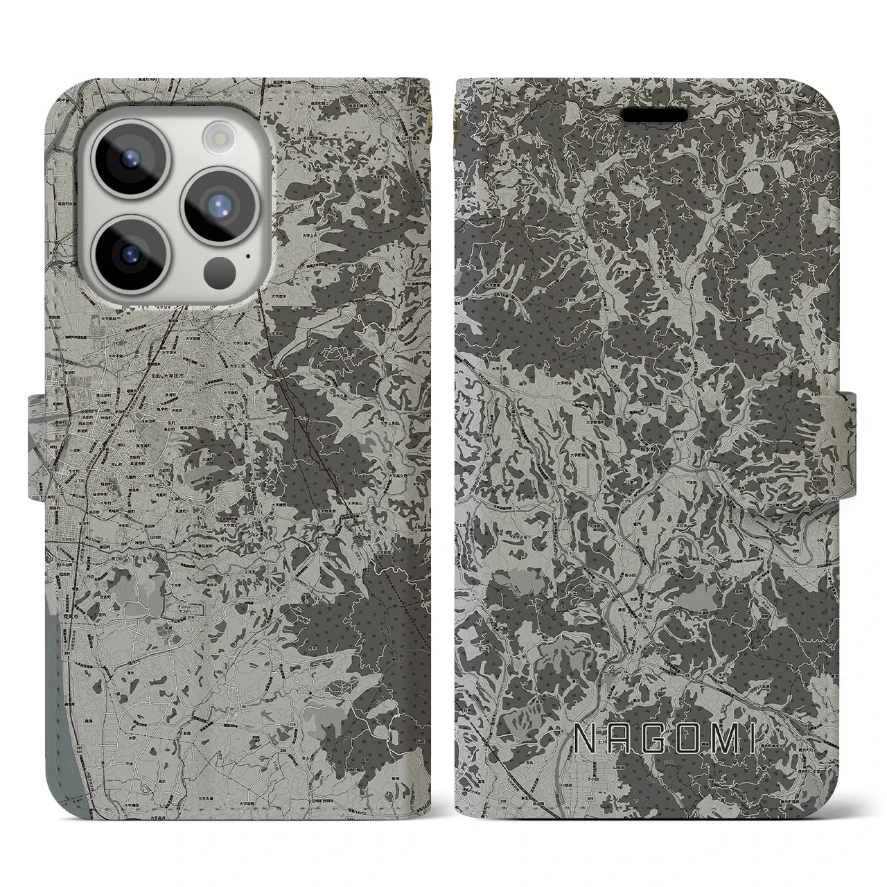 【和水(熊本県)】地図柄iPhoneケース(手帳タイプ)