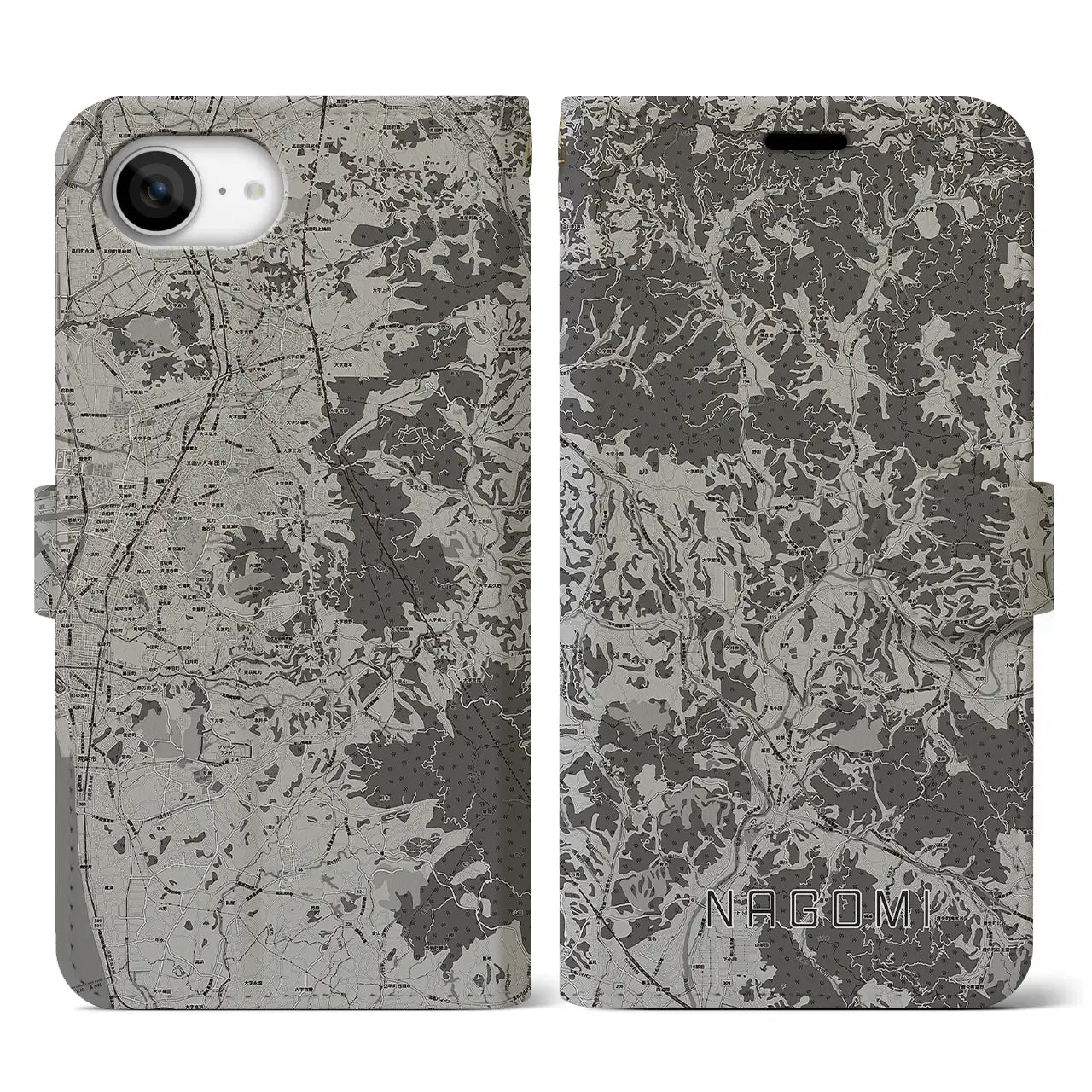 【和水(熊本県)】地図柄iPhoneケース(手帳タイプ)