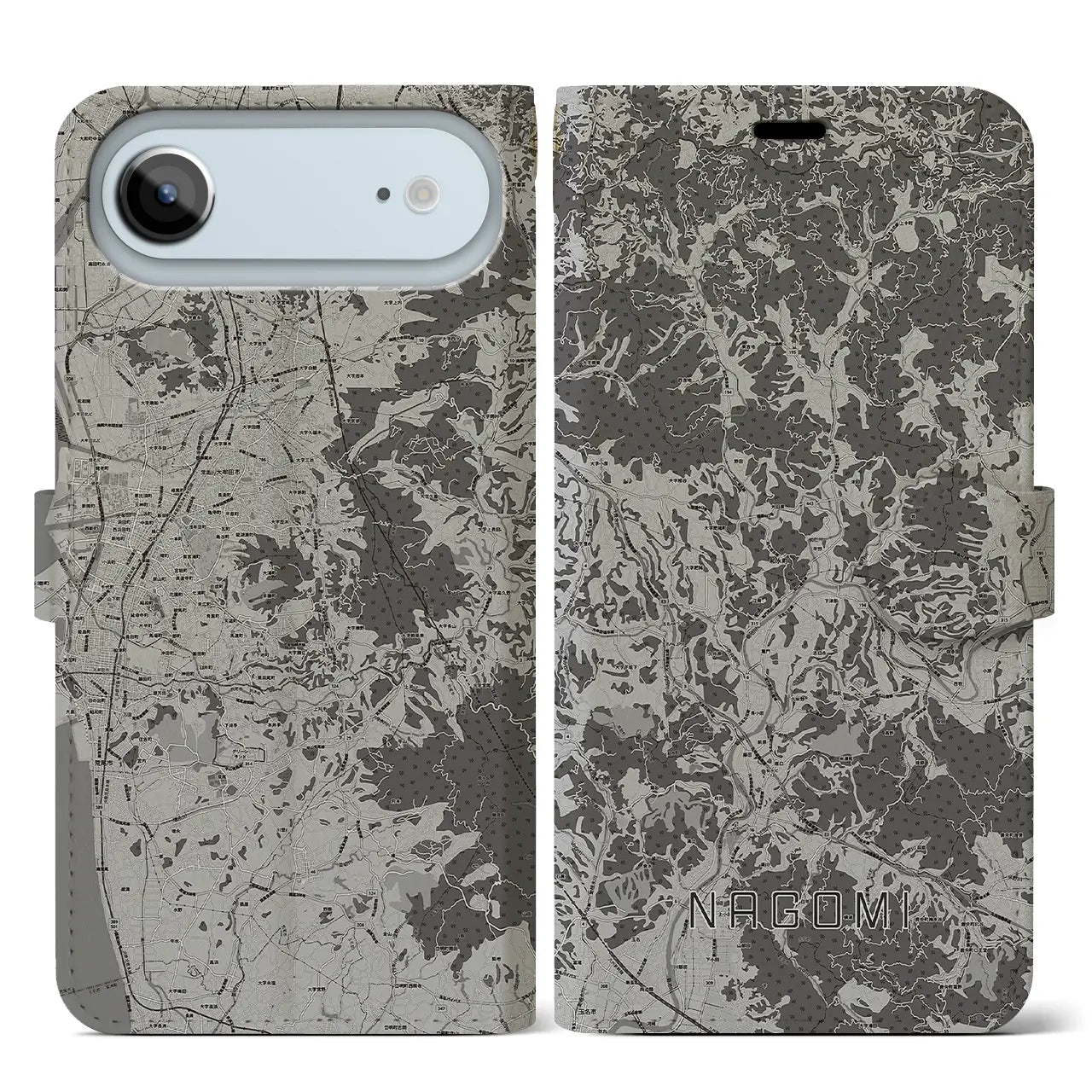 【和水(熊本県)】地図柄iPhoneケース(手帳タイプ)