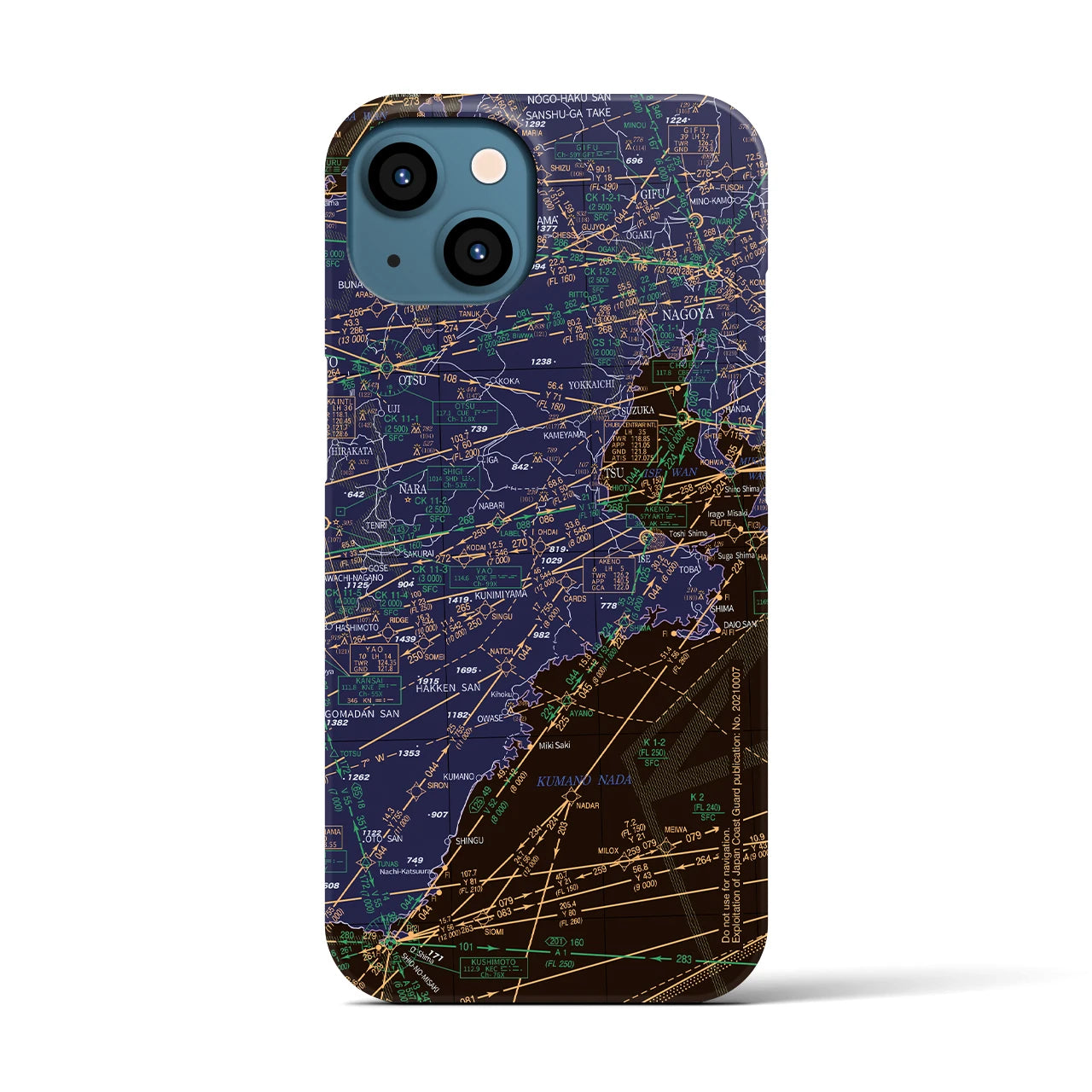 【名古屋航空図(愛知県)】航空図iPhoneケース(バックカバータイプ)