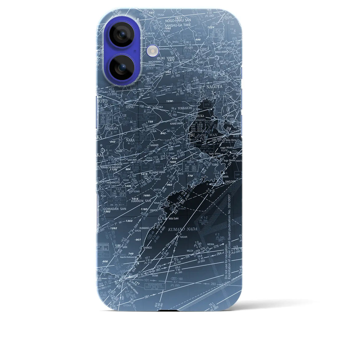 【名古屋航空図(愛知県)】航空図iPhoneケース(バックカバータイプ)ナイトフライト・iPhone 16 Pro Max 用