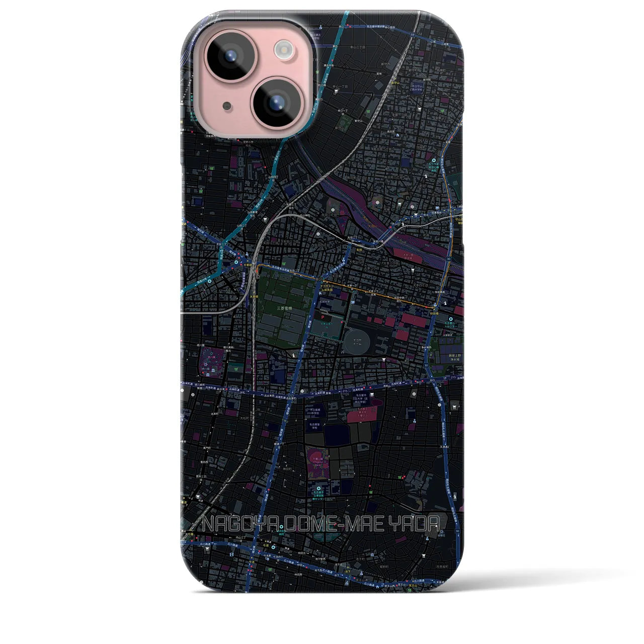 【ナゴヤドーム前矢田(愛知県)】地図柄iPhoneケース(バックカバータイプ)