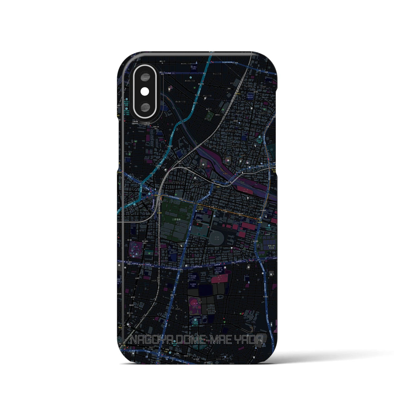 【ナゴヤドーム前矢田(愛知県)】地図柄iPhoneケース(バックカバータイプ)