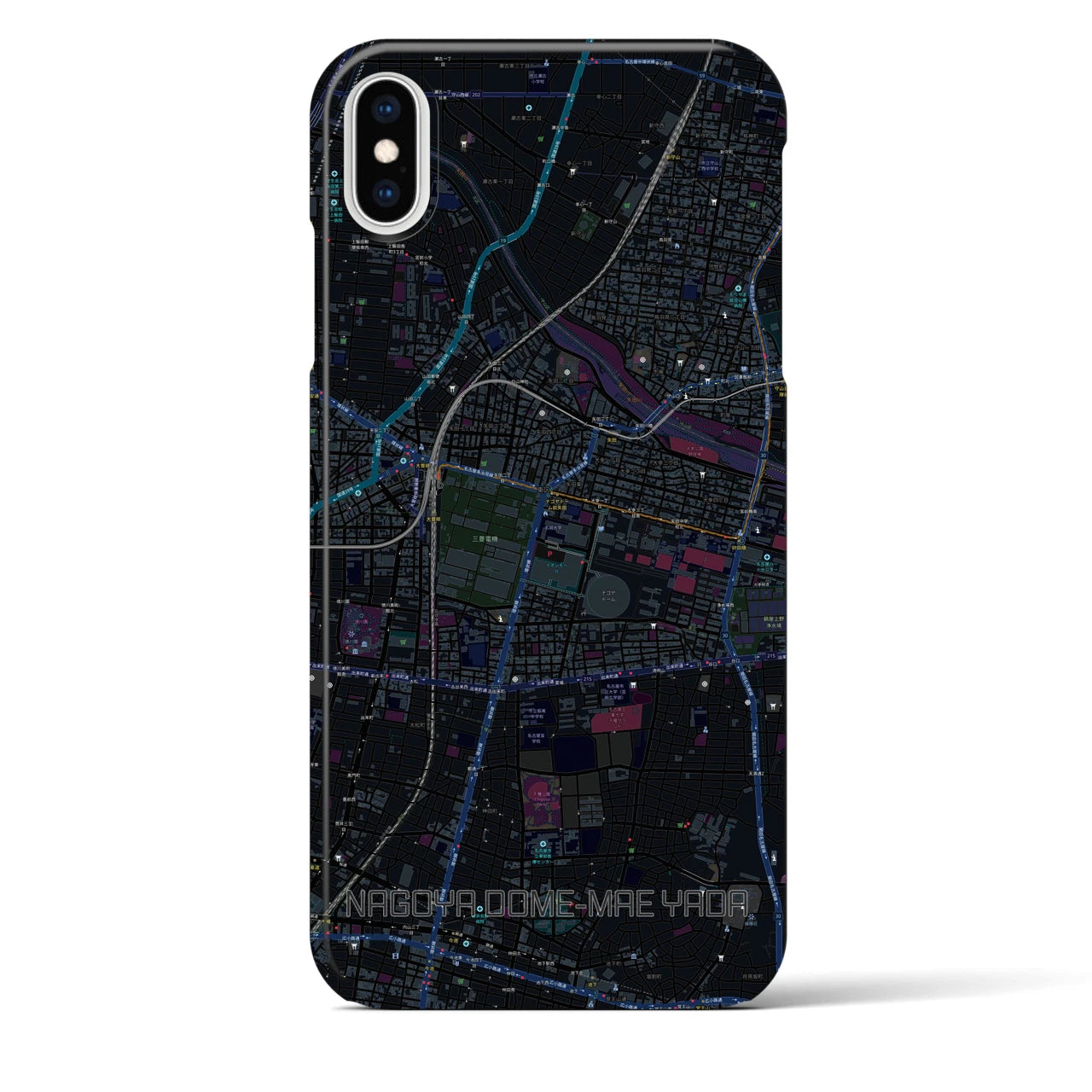 【ナゴヤドーム前矢田(愛知県)】地図柄iPhoneケース(バックカバータイプ)