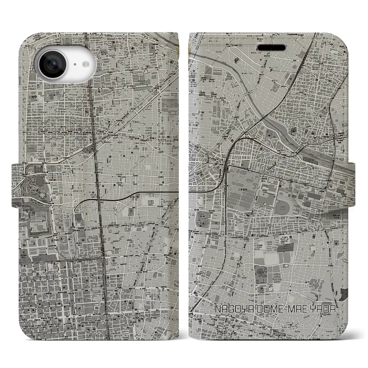 【ナゴヤドーム前矢田(愛知県)】地図柄iPhoneケース(手帳タイプ)