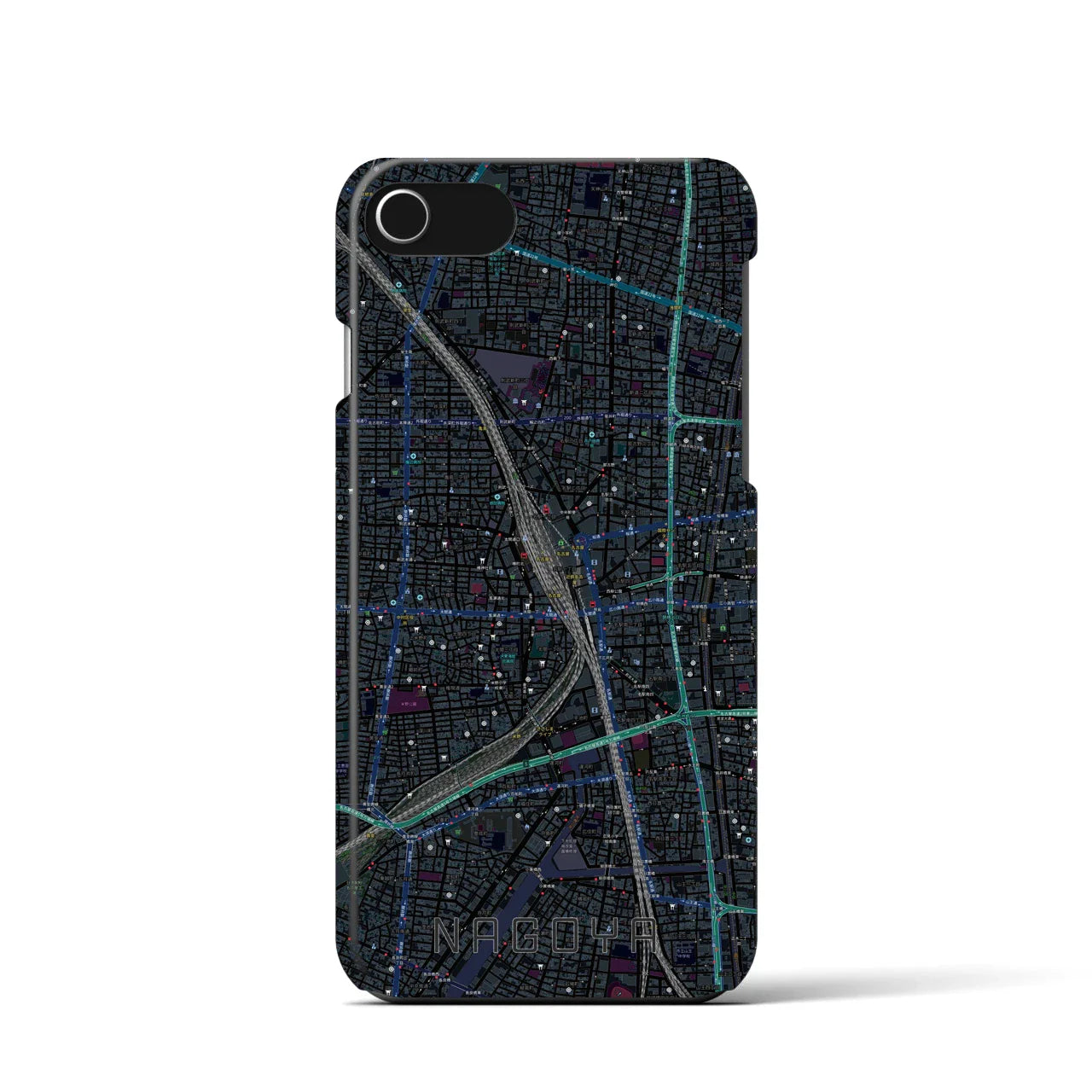 【名古屋2(愛知県)】地図柄iPhoneケース(バックカバータイプ)