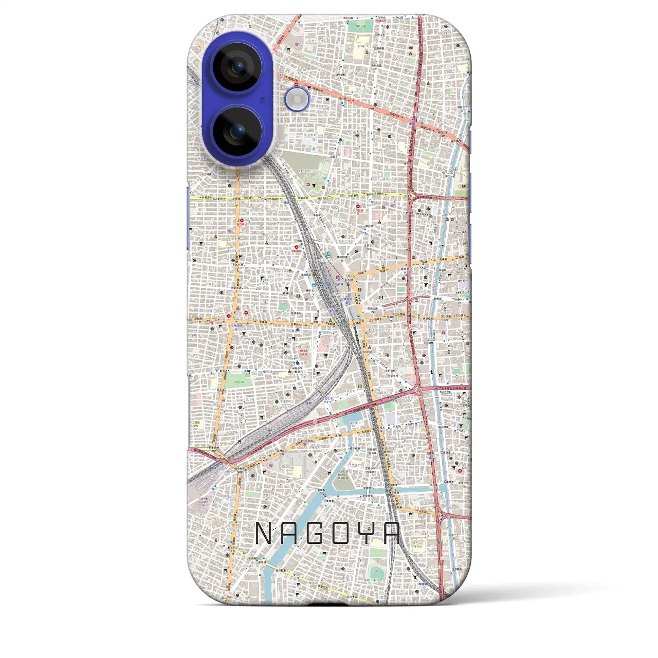 【名古屋2(愛知県)】地図柄iPhoneケース(バックカバータイプ)ナチュラル・iPhone 16 Pro Max 用