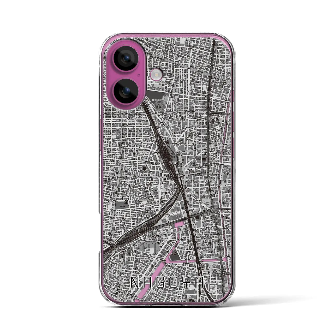 【名古屋2(愛知県)】地図柄iPhoneケース(クリアタイプ)