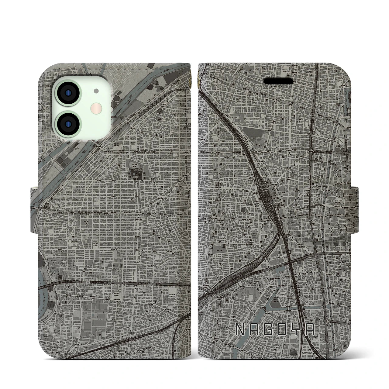 【名古屋2(愛知県)】地図柄iPhoneケース(手帳タイプ)