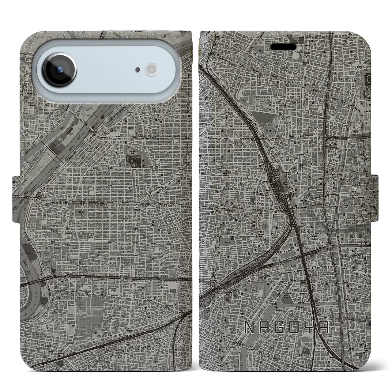 【名古屋2(愛知県)】地図柄iPhoneケース(手帳タイプ)