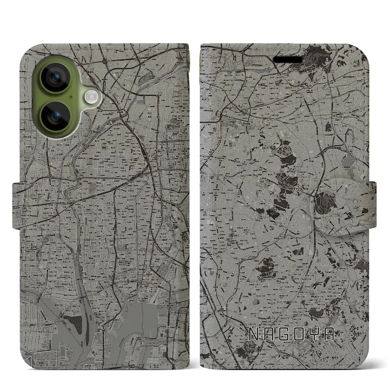 【名古屋(愛知県)】地図柄iPhoneケース(手帳タイプ)