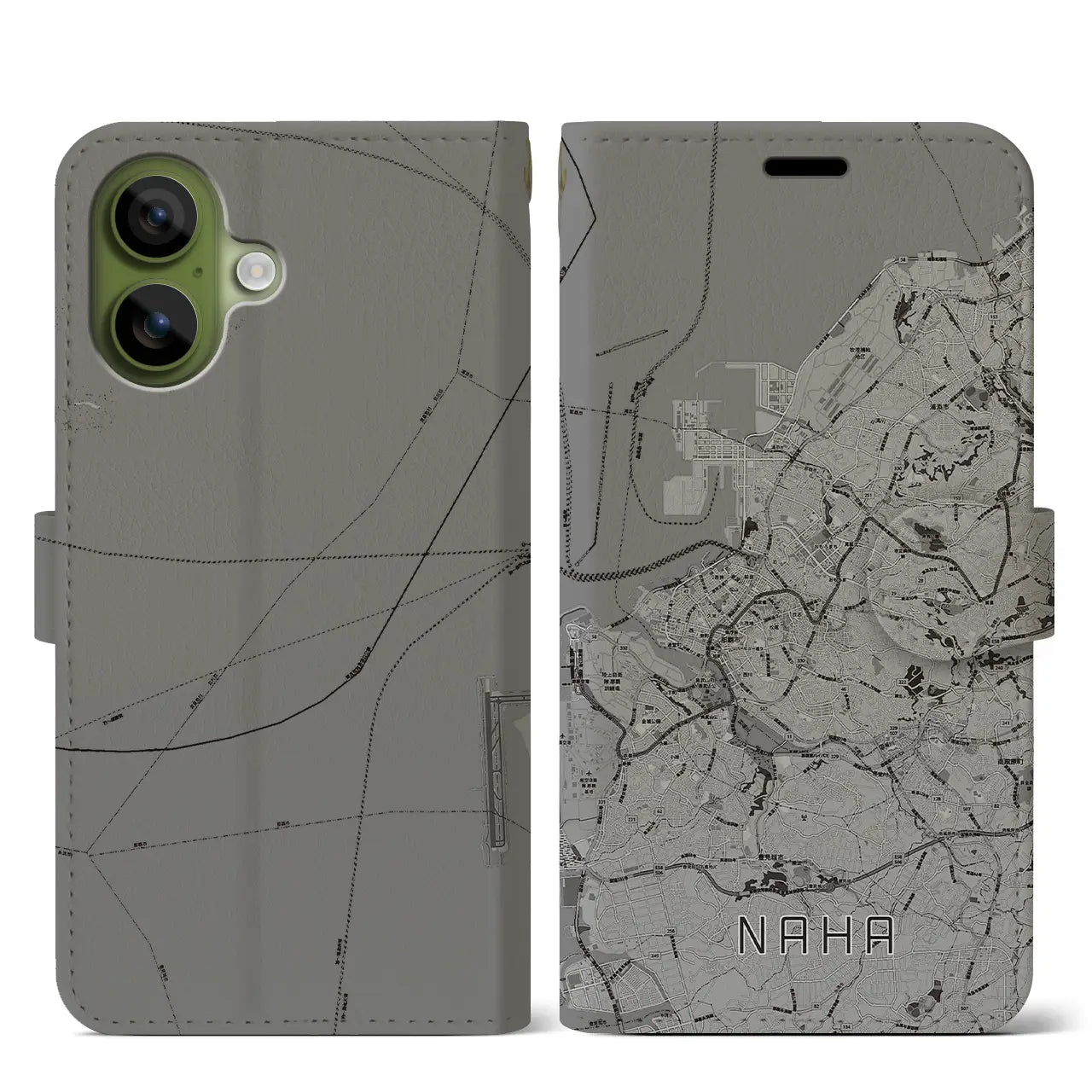 【那覇(沖縄県)】地図柄iPhoneケース(手帳タイプ)