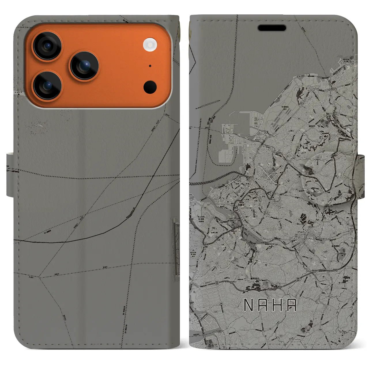 【那覇(沖縄県)】地図柄iPhoneケース(手帳タイプ)