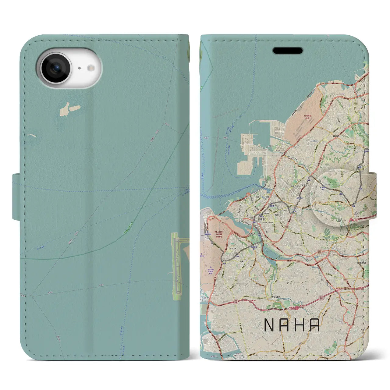 【那覇(沖縄県)】地図柄iPhoneケース(手帳タイプ)