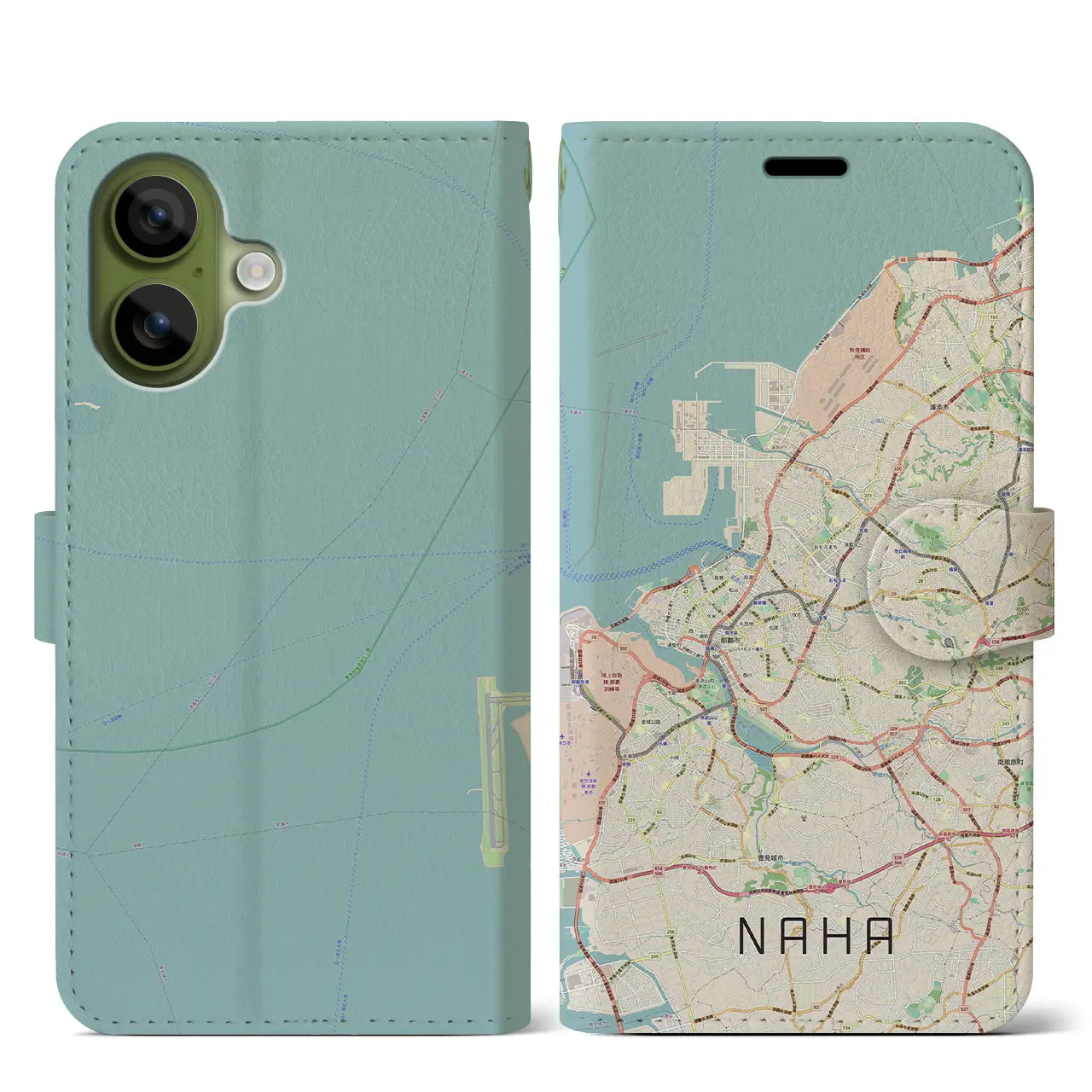 【那覇(沖縄県)】地図柄iPhoneケース(手帳タイプ)